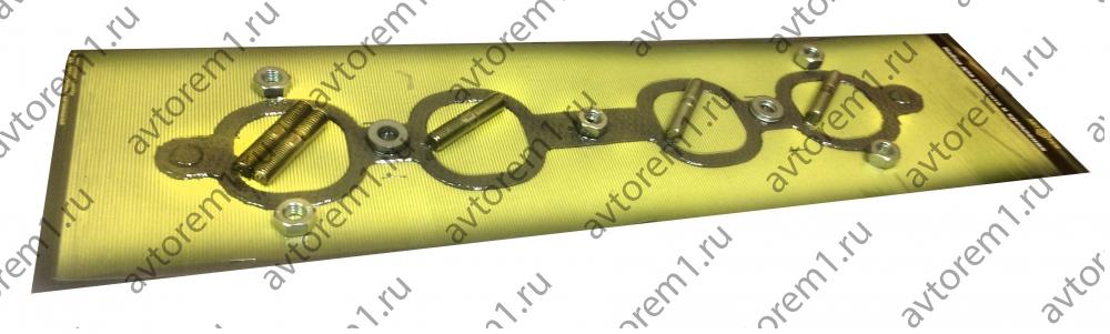 Набор крепления трубы рессивера Газ ,УАЗ дв. УМЗ дв.406 ( 1 прокладка темпсил,5 шпильки,5 гайки, 5 шайбы)