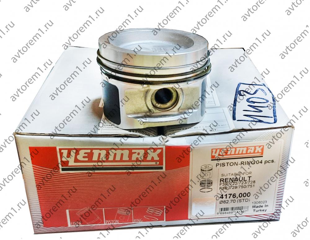 Набор поршней ДВС в сборе "Yenmax" Святогор Рено F3R ... Ф82,7.... к-т 4шт ( поршня, кольца,пальцы)